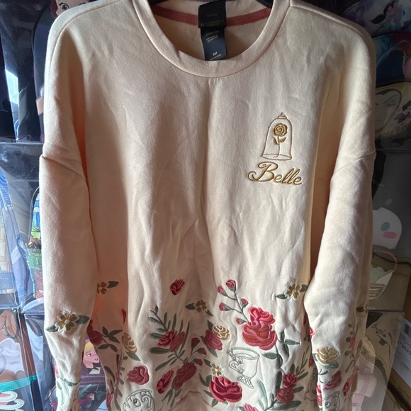 Her Universe Belle Beauty and the Beast Floral Crewneck Sweater Disney Princess - Picture 2 of 9